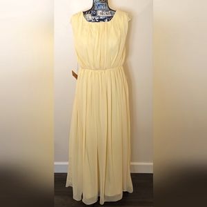 Pale Yellow 'Light In The Box' Formal Chiffon Prom Wedding Gown Dress NWT